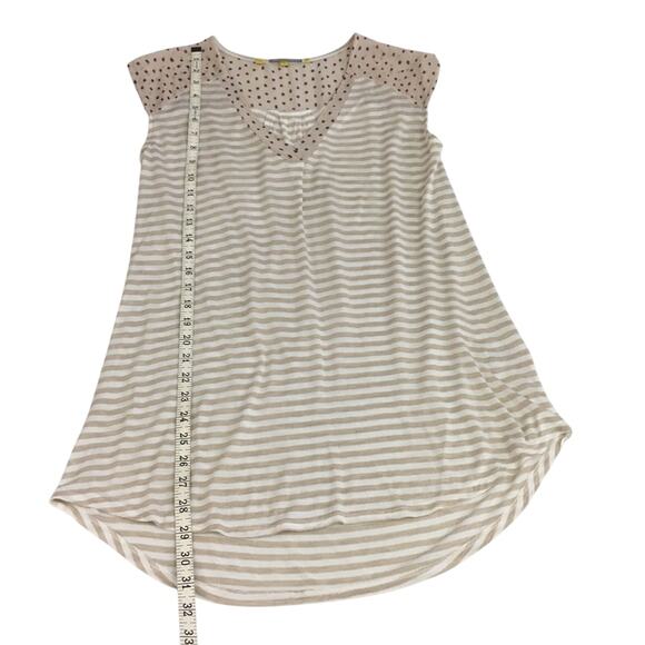 Vintage Anthropologie Little Yellow Button Popover Top Stripe V Neck Tunic - Picture 12 of 15